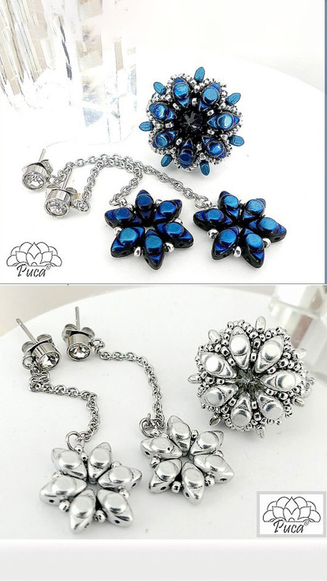 Schéma Bague Stella et Boucles d'oreilles Star par Puca® Schéma Bague Stella et Boucles d'oreilles Star par Puca®