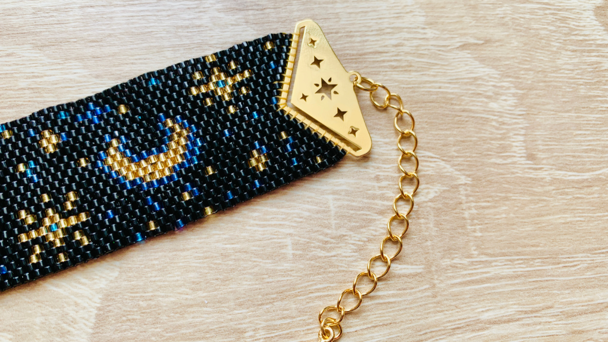 Bracelet peyote impair avec embouts de tissage Perles & Co : Etape 8