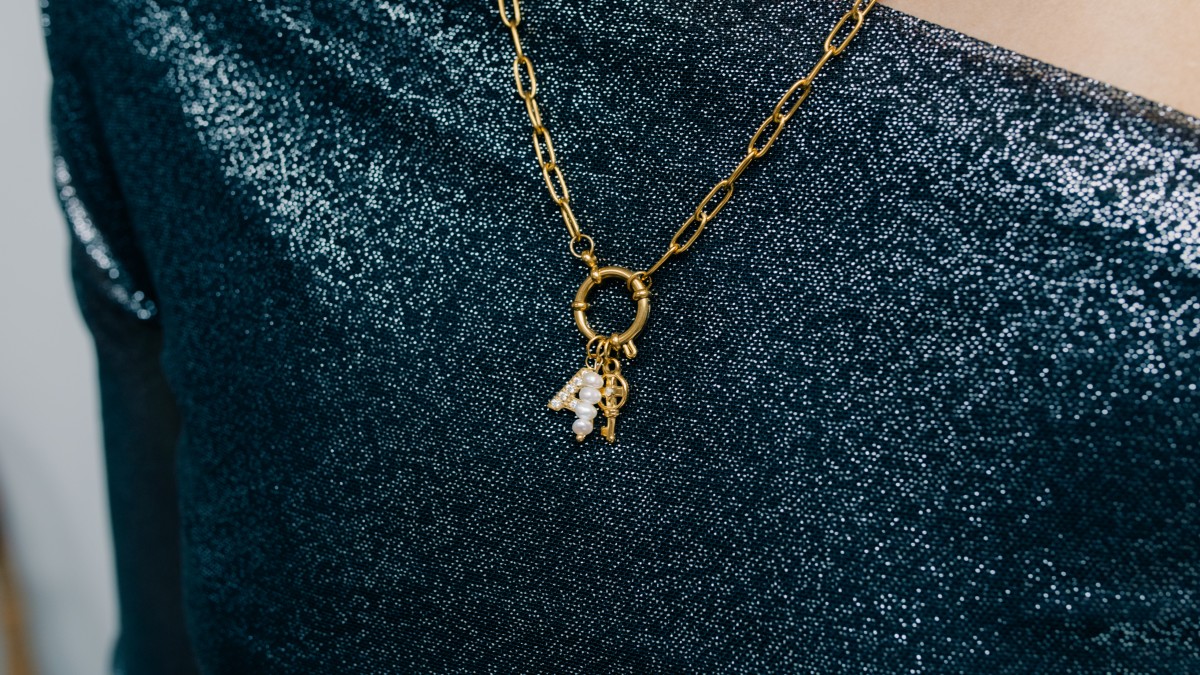 Schéma Collier mousqueton à breloques