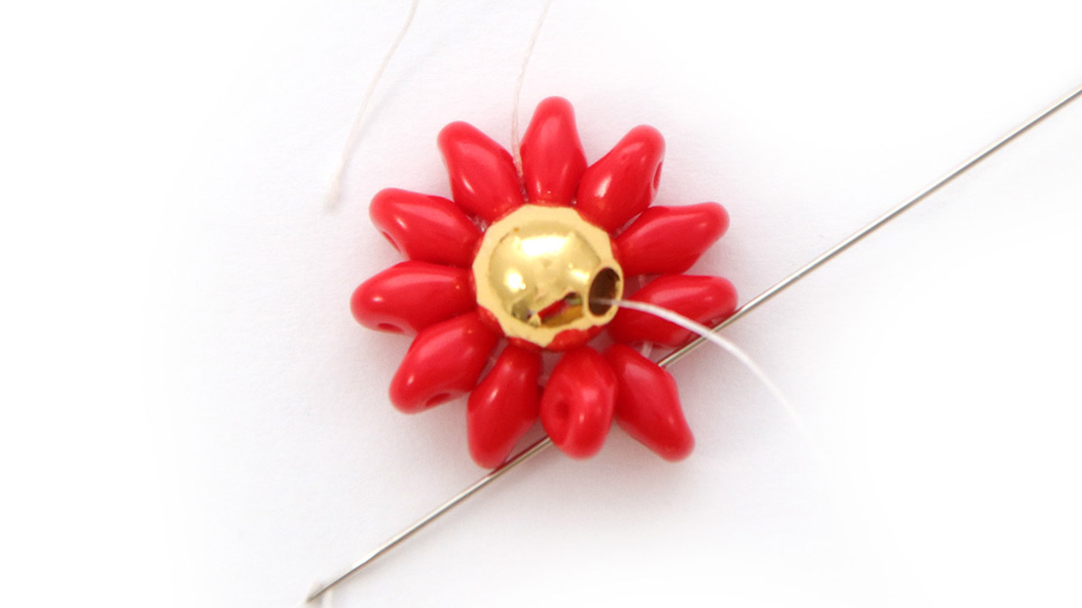 DIY Marque-Verre en perles SuperDuo Fleur de Noël : Etape 2