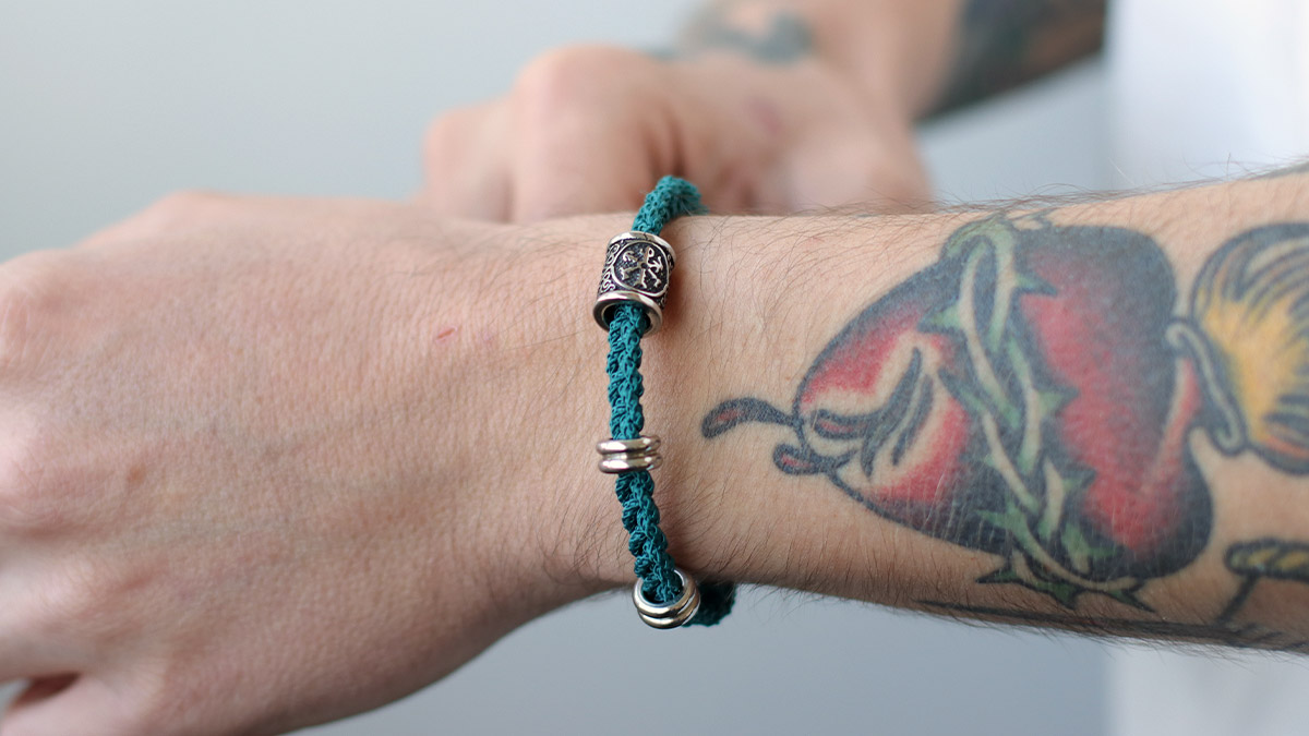 Schéma Bracelet Ancre homme avec tresse quatre brins