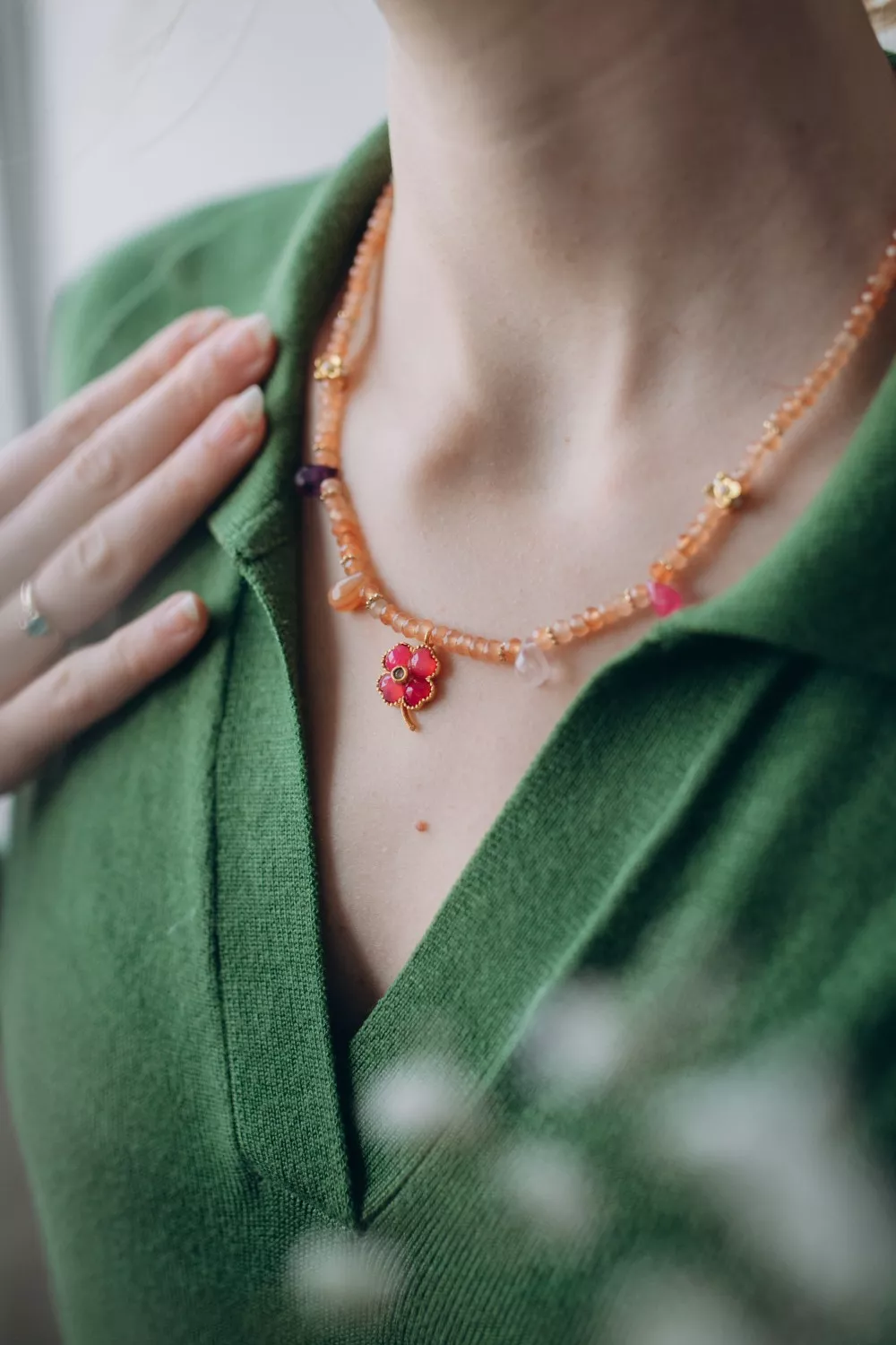 Collier Bohème coloré en pierres gemmes