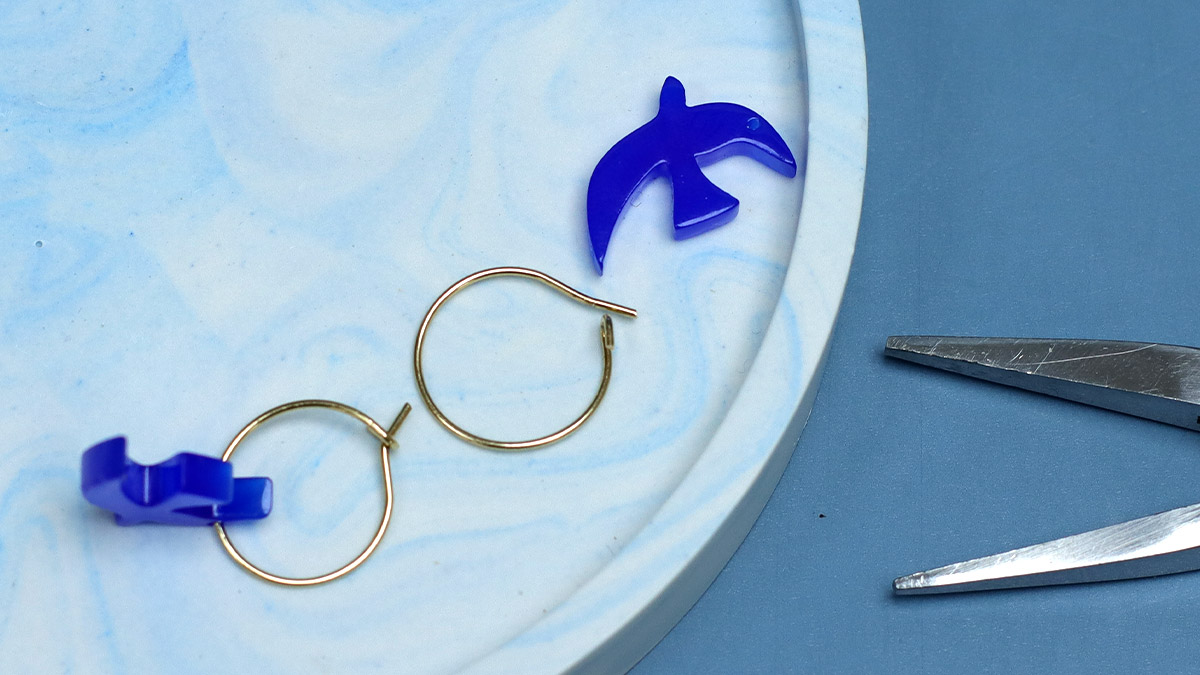 Boucles d'oreilles oiseaux : Etape 2