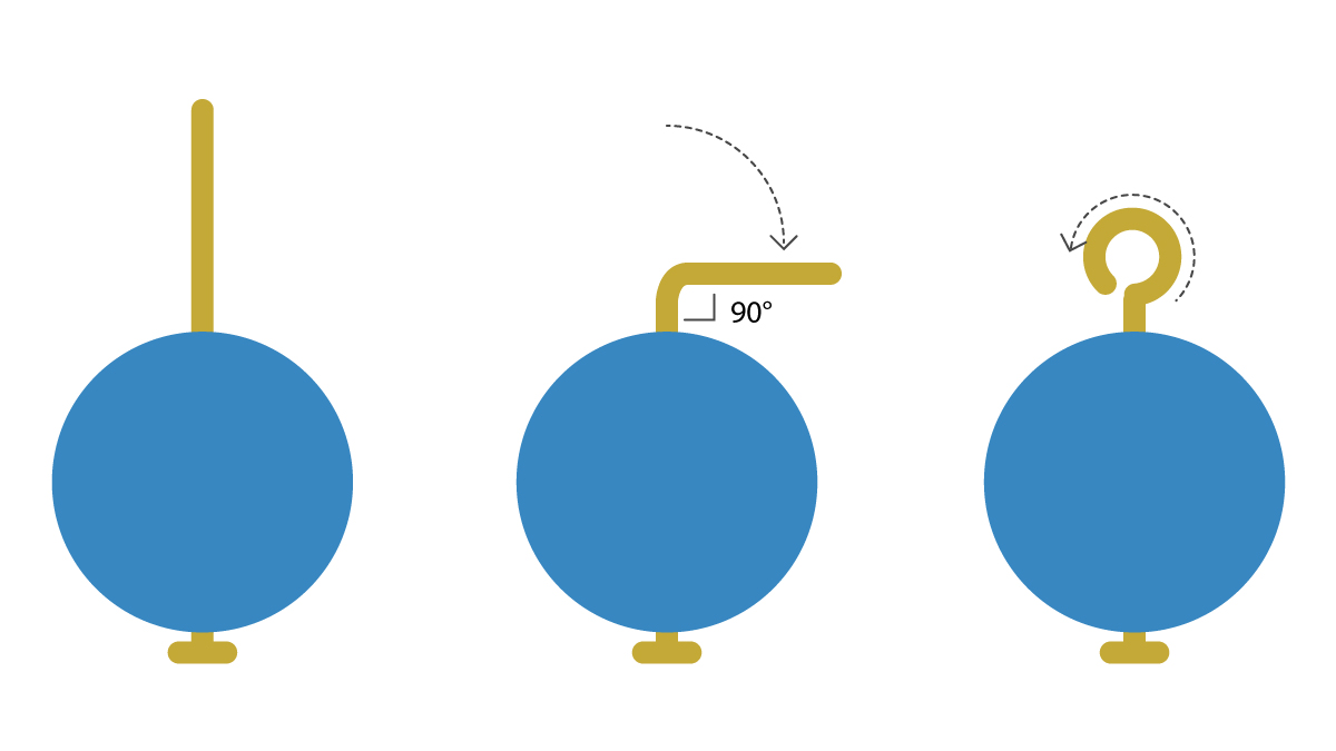 Boucles d'oreilles pendantes Pomme d'Amour : Etape 2