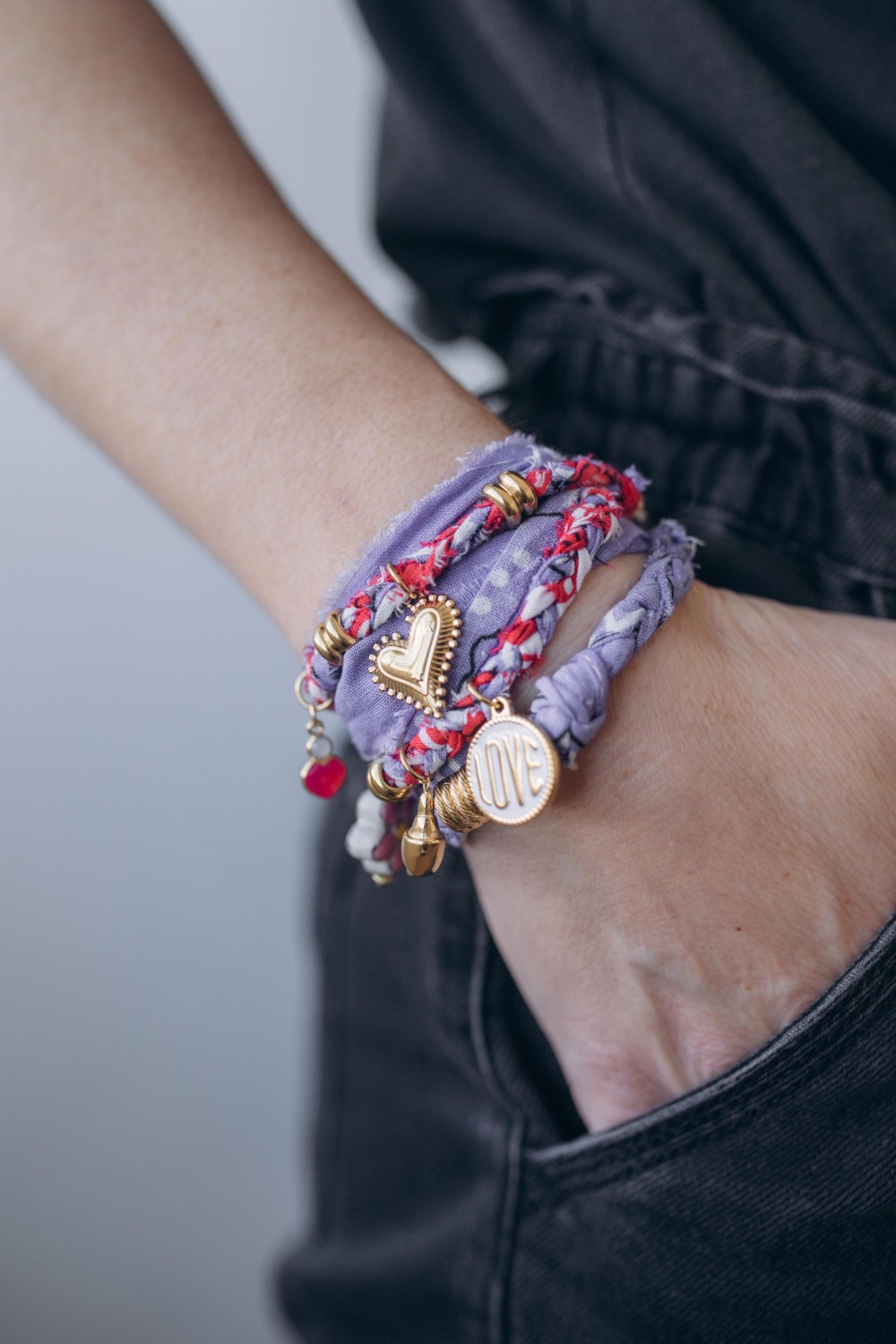 Schéma Tuto bracelet Bandana avec breloques charms