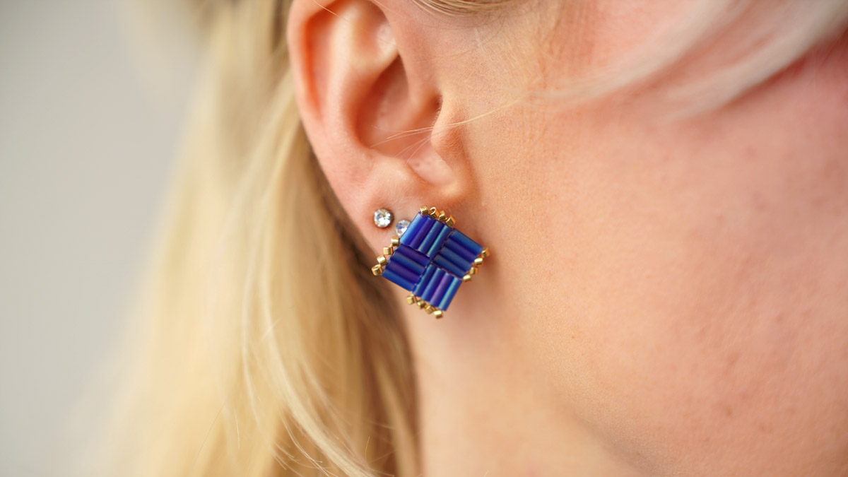 Boucles d'oreilles en perles Miyuki Bugles Boucles d'oreilles en perles Miyuki Bugles