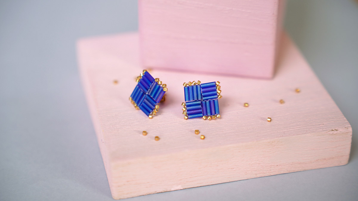 Schéma Boucles d'oreilles en perles Miyuki Bugles