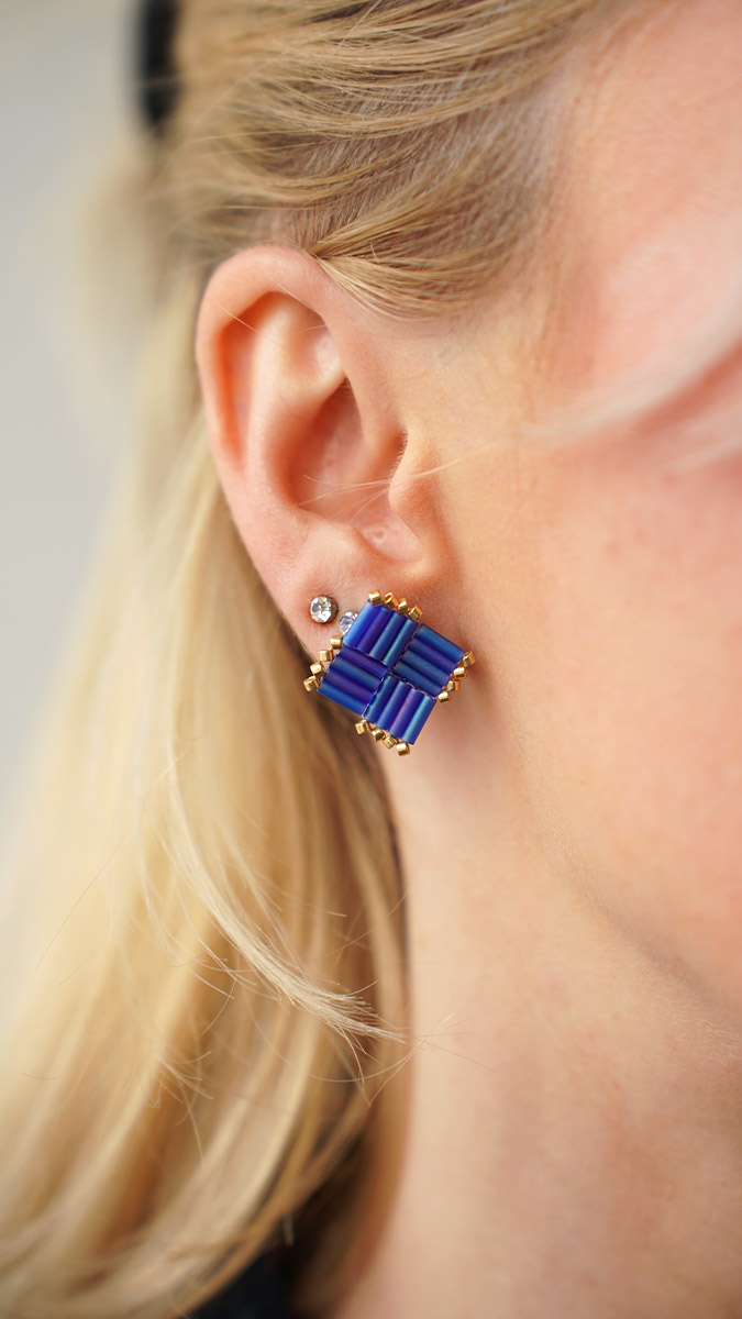 Boucles d'oreilles en perles Miyuki Bugles