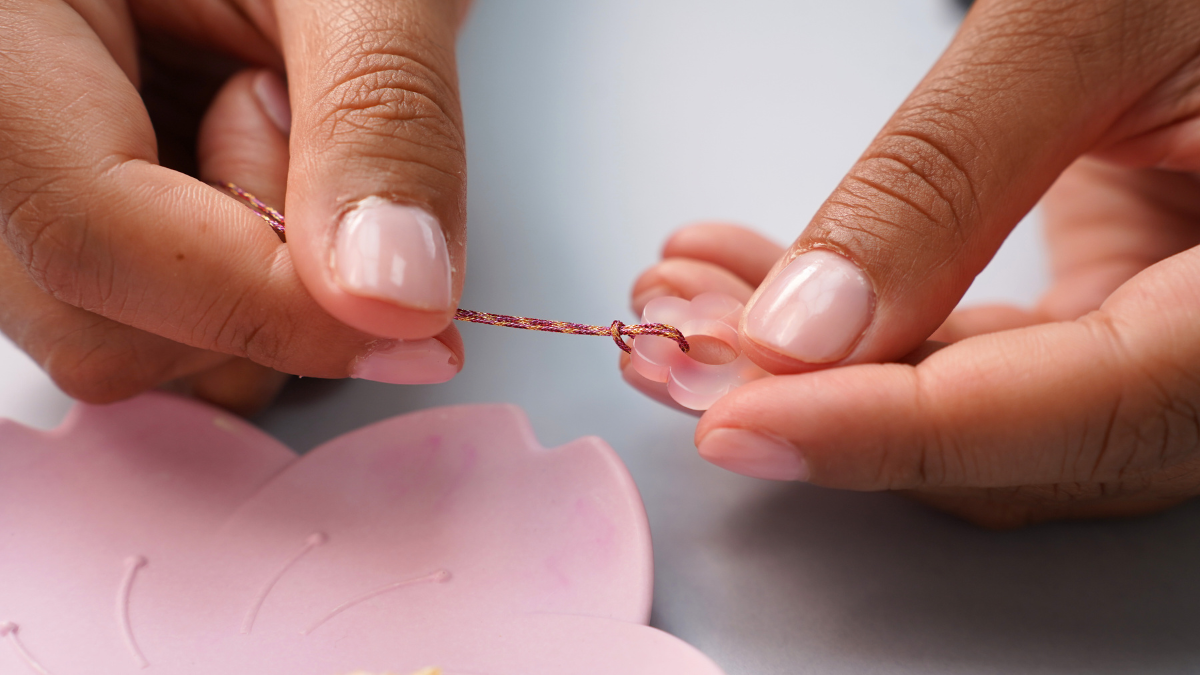 Trio de bracelets d'été en fil nylon : Etape 1