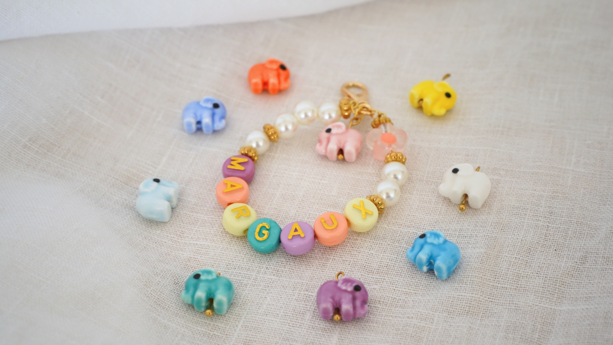 Schéma Porte-clé personnalisé prénom avec des perles lettres