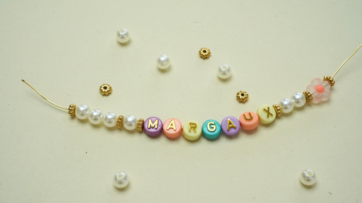 Porte-clé personnalisé prénom avec des perles lettres : Etape 3