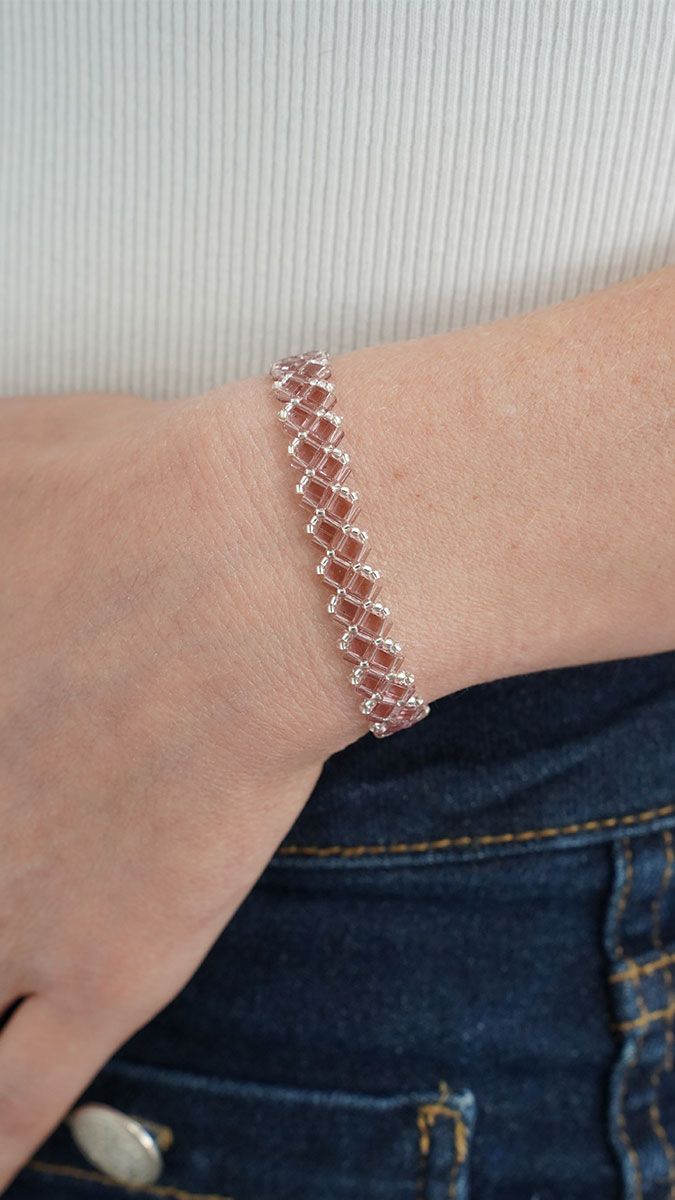 Bracelet 1 chevron avec des perles Miyuki Half Tila