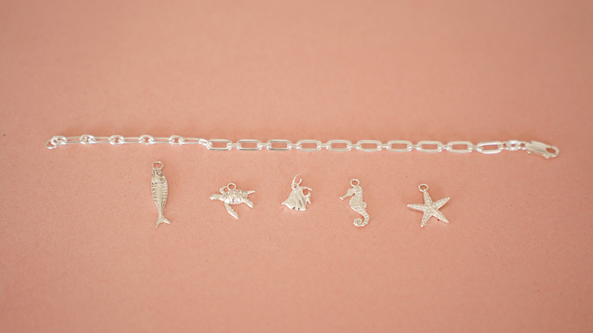 Bracelet charms marins en argent 925 : Etape 1 Bracelet charms marins en argent 925 : Etape 1
