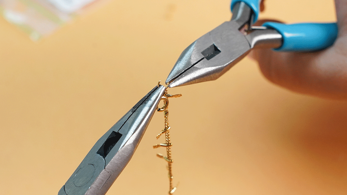 Ensemble de bracelets vert et doré en pierres naturelles : Etape 8