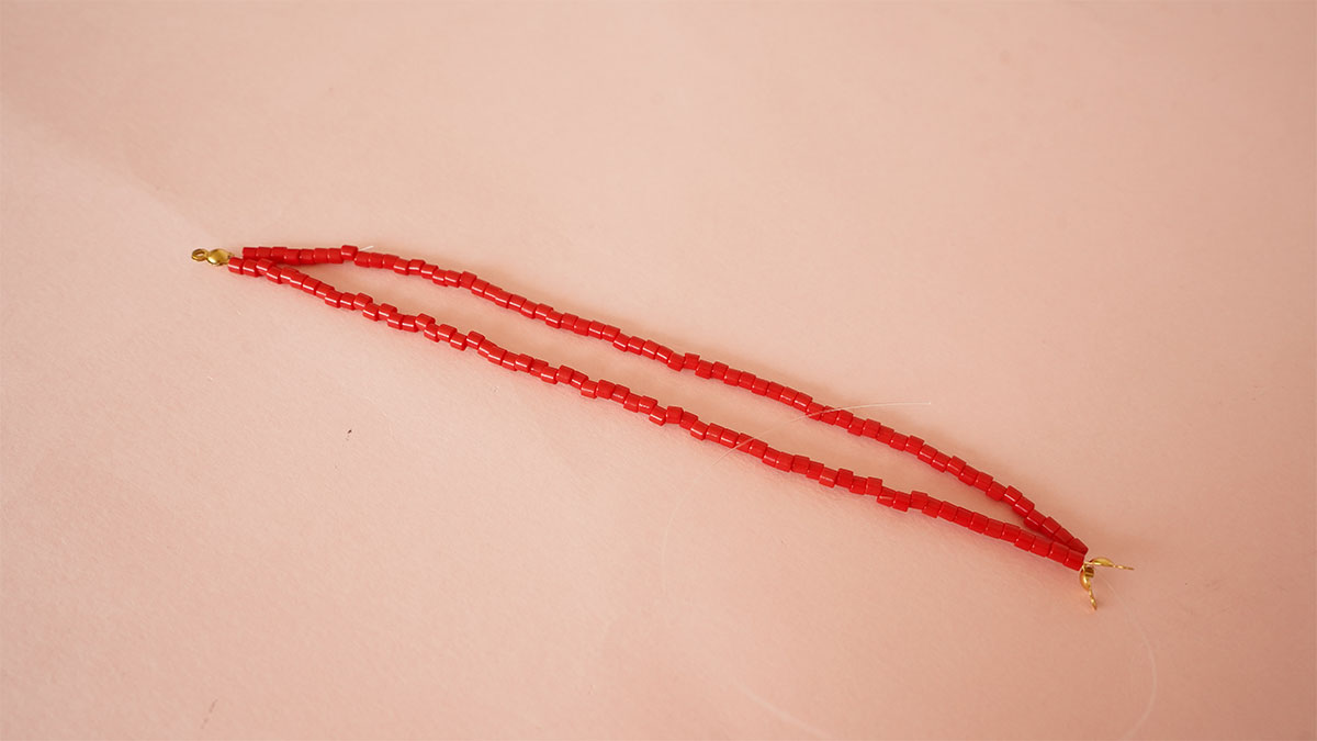 Bracelet en perle Miyuki Delica à nouer : Etape 7