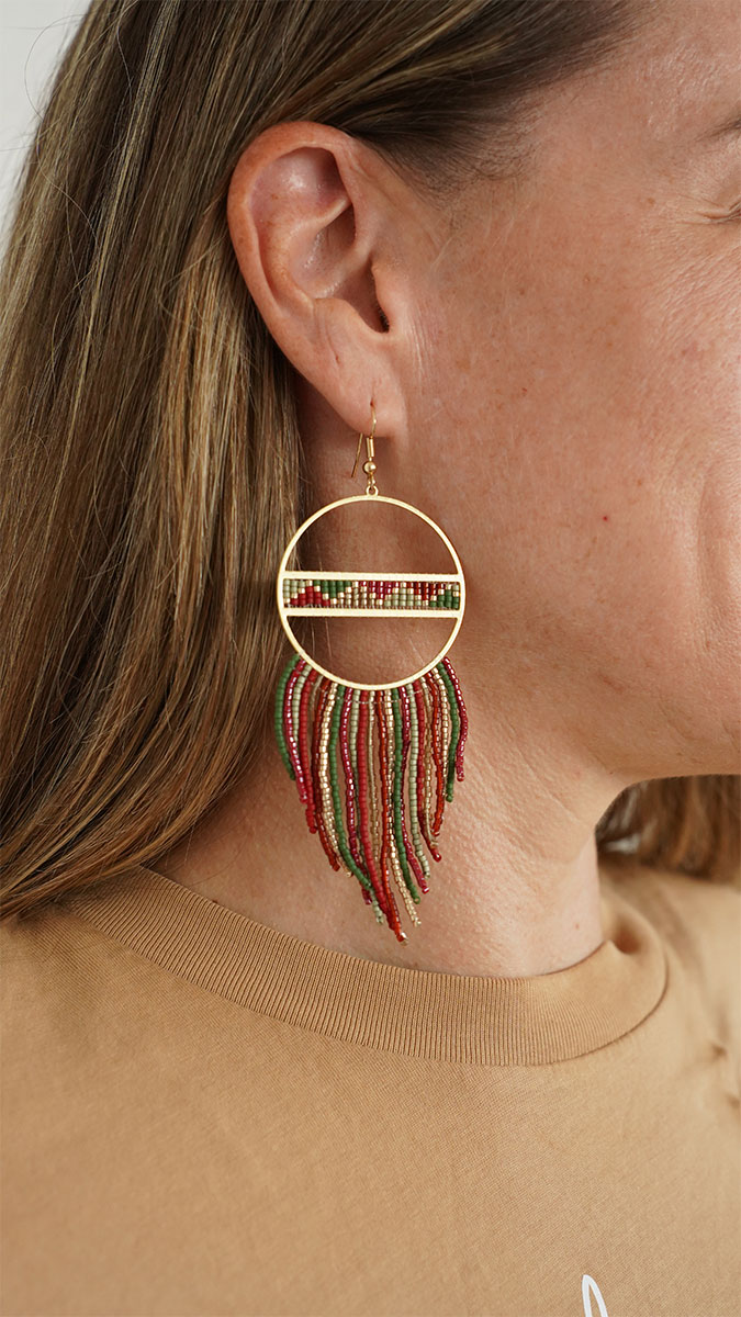 Boucles d'oreilles à franges en perles Miyuki Delica