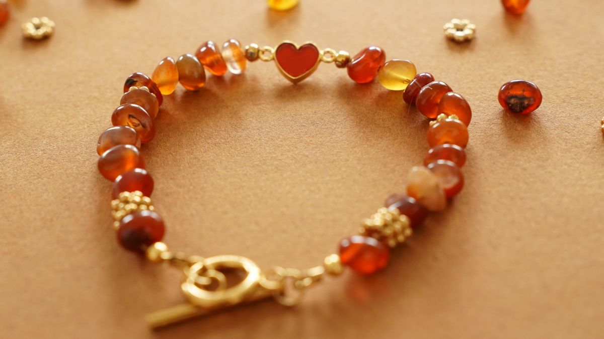 Bracelet en Cornaline & Quartz Rose