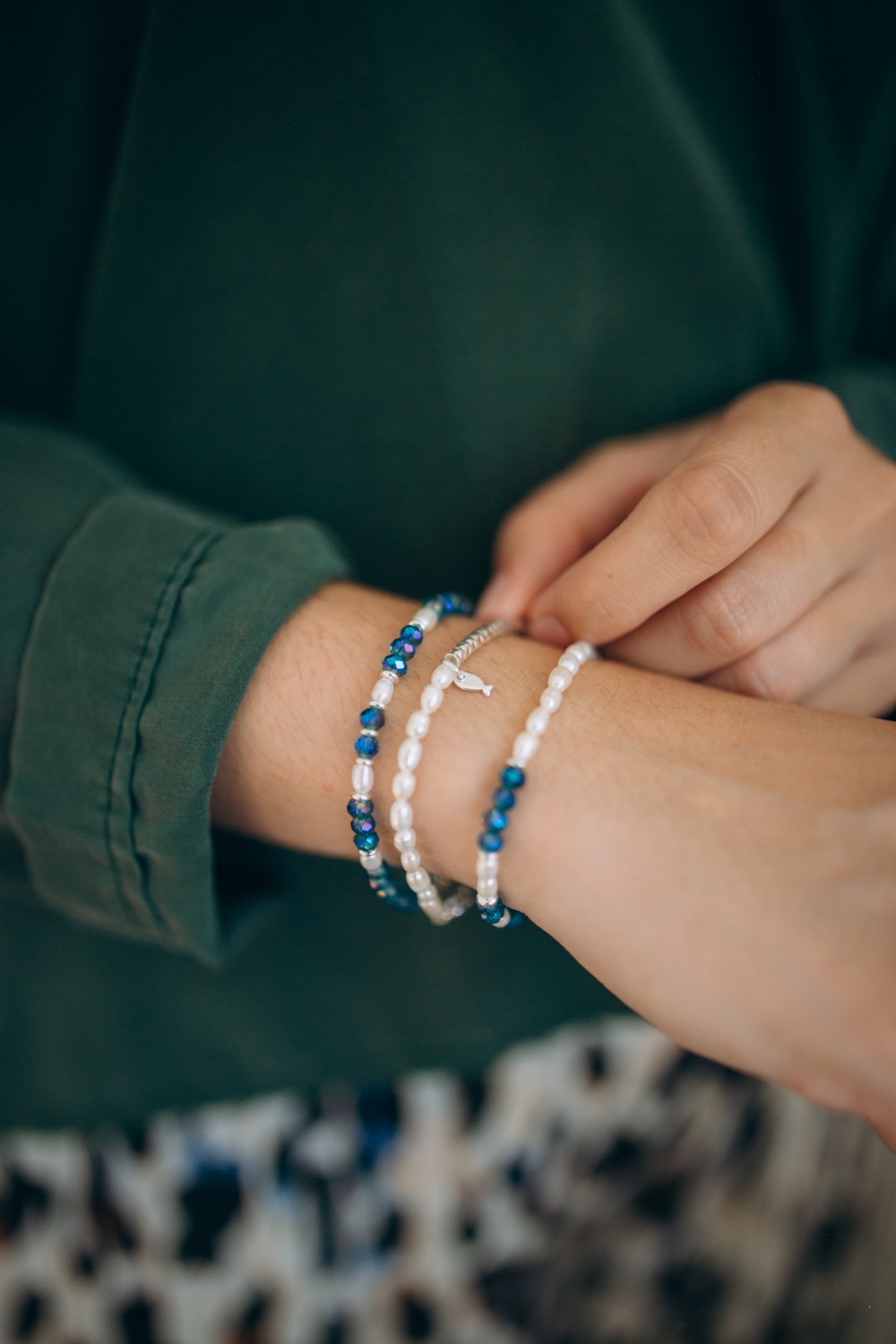 Bracelet en perles d'eau douces et argent 925