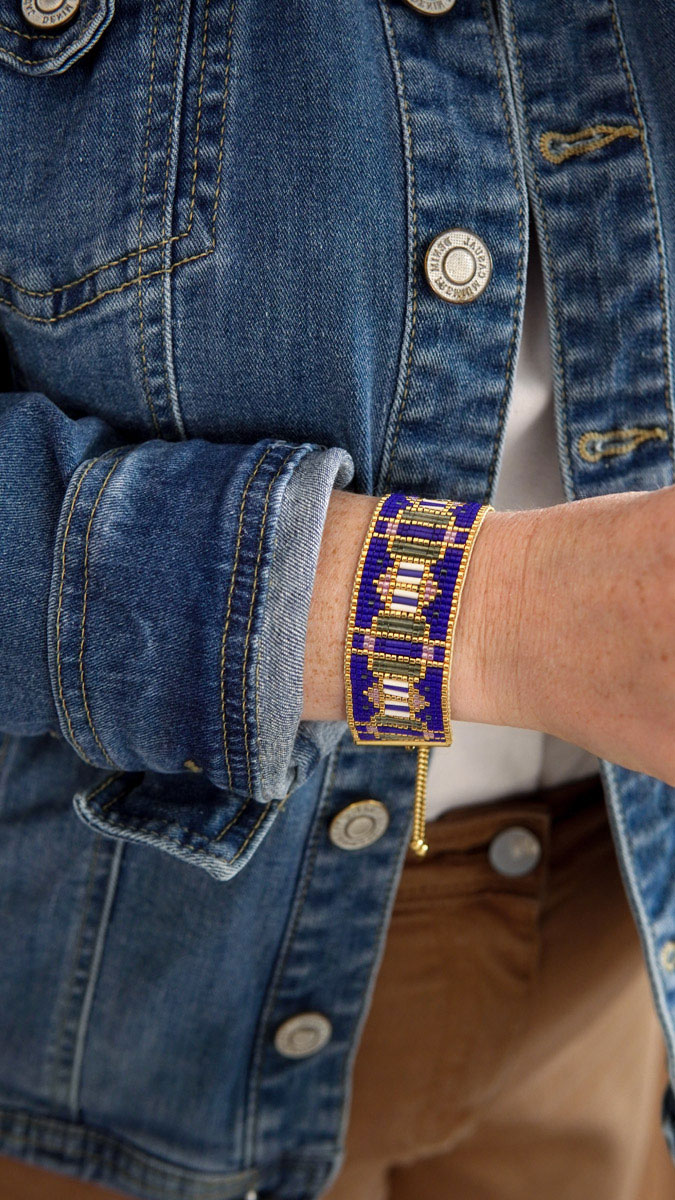 Schéma Bracelet Miyuki au métier à tisser en Bugles et Delica Schéma Bracelet Miyuki au métier à tisser en Bugles et Delica