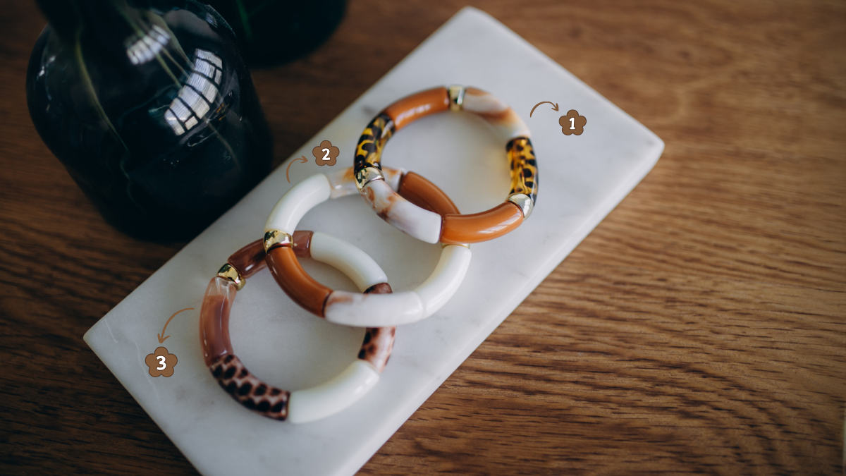 Bracelets élastiques avec perles tubes automne : Etape 4 Bracelets élastiques avec perles tubes automne : Etape 4