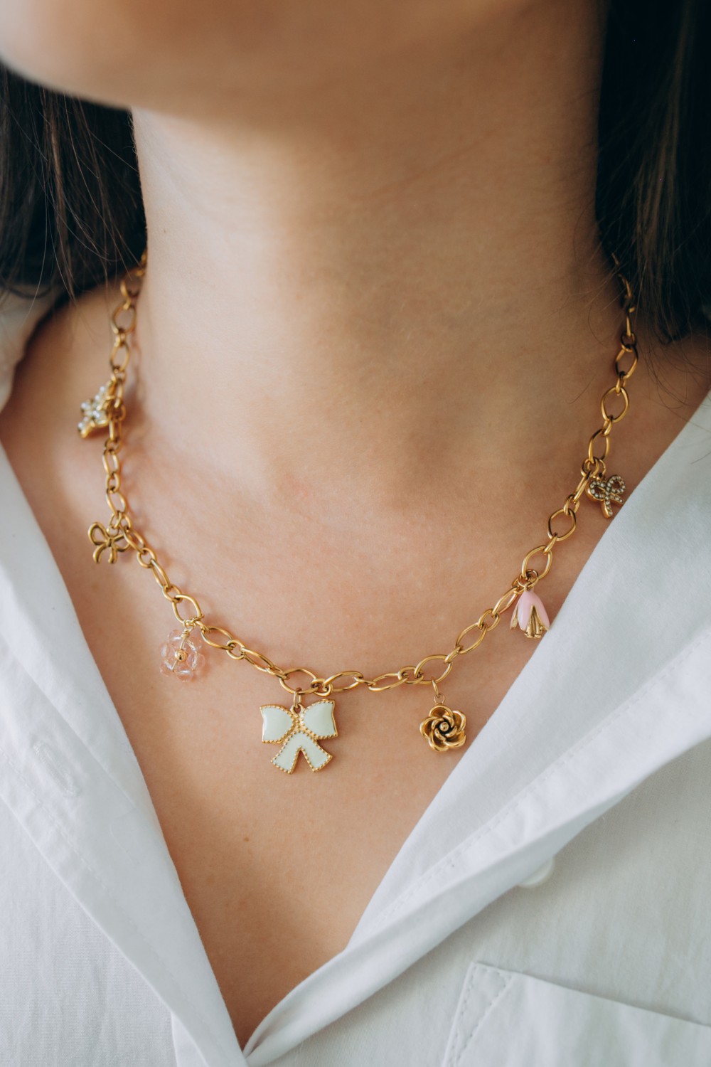 Schéma Mes bijoux DIY - Kit bijoux Collier charms Girly en Acier Inoxydable Doré Schéma Mes bijoux DIY - Kit bijoux Collier charms Girly en Acier Inoxydable Doré