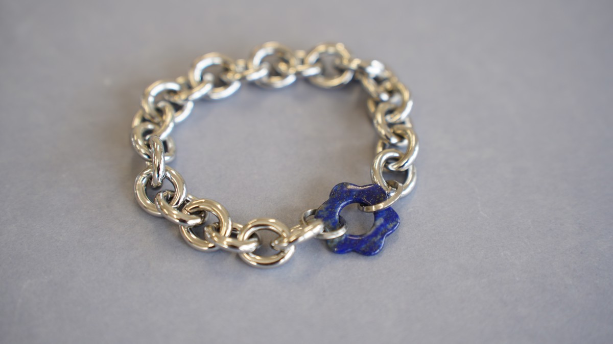 Bracelet et Collier grosse maille avec pierres naturelles : Etape 18