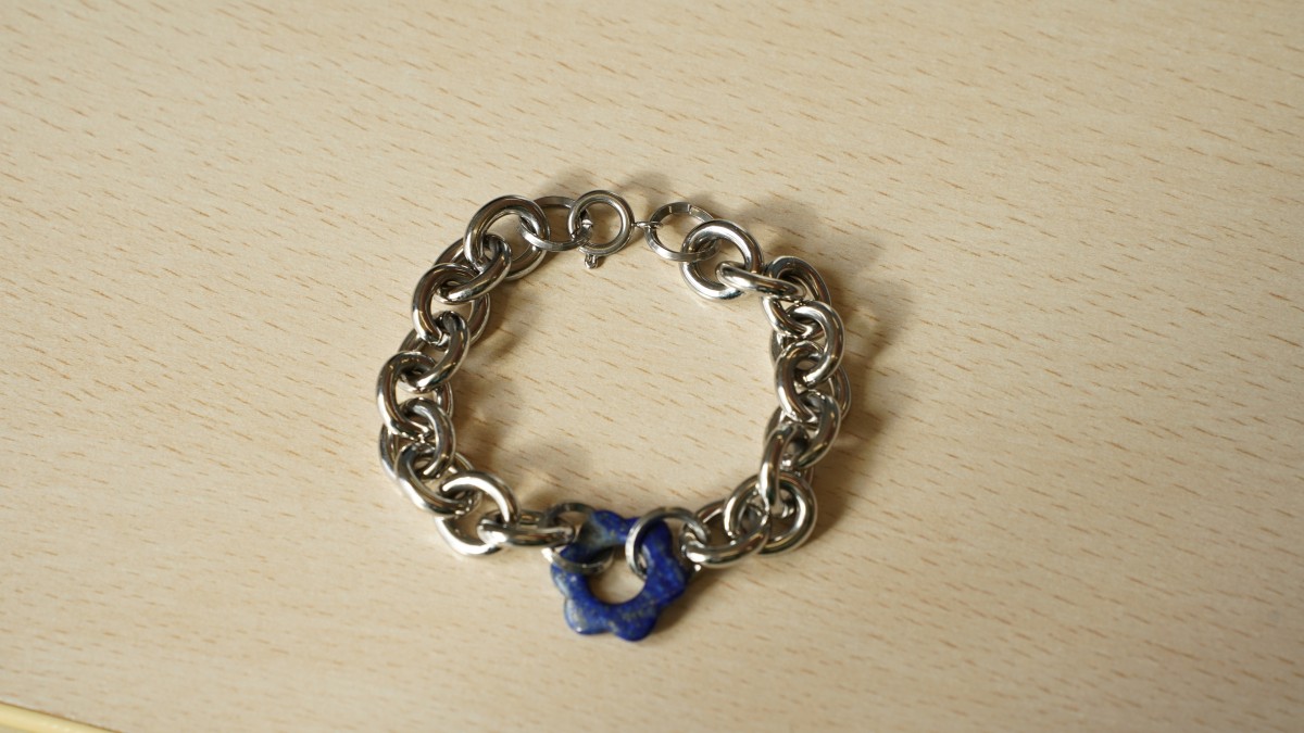 Bracelet et Collier grosse maille avec pierres naturelles : Etape 23