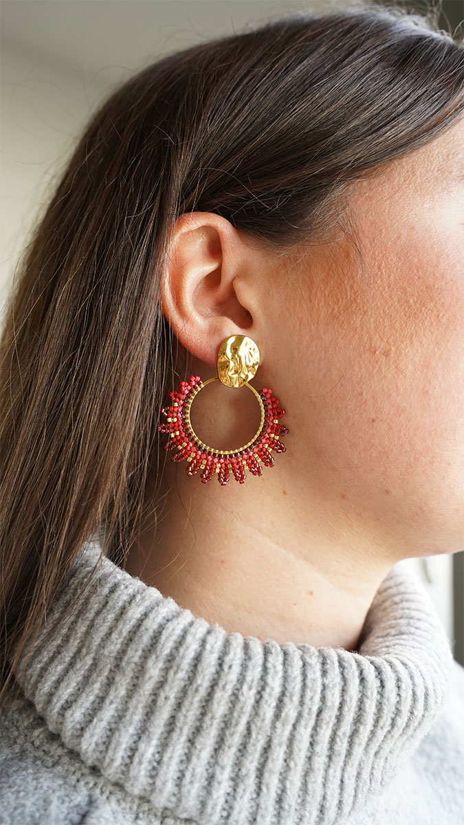 Schéma Boucles d'oreilles Soleil en Herringbone Schéma Boucles d'oreilles Soleil en Herringbone