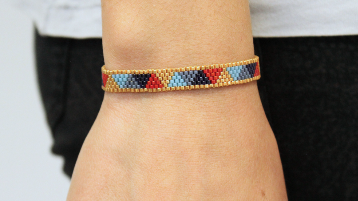 Schéma Bracelet triangle avec perles Miyuki 11/0 en peyote pair