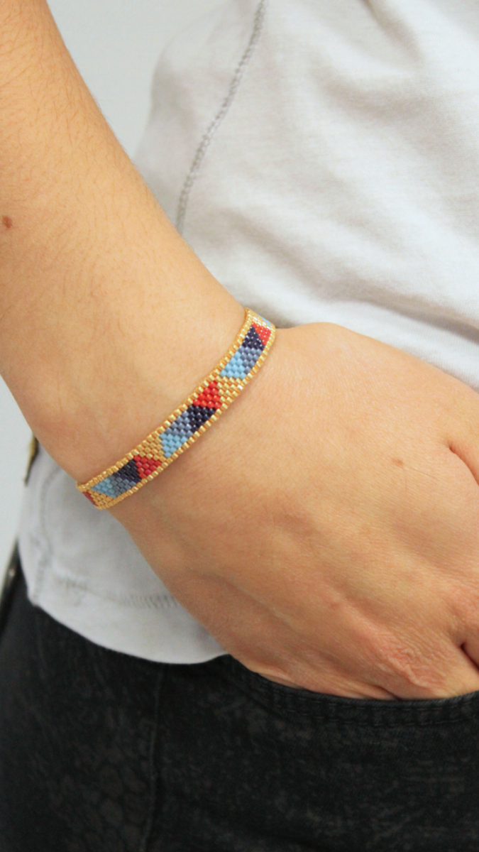 Schéma Bracelet triangle avec perles Miyuki 11/0 en peyote pair