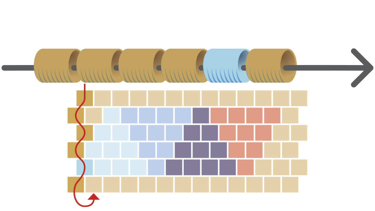 Bracelet triangle avec perles Miyuki 11/0 en peyote pair : Etape 2