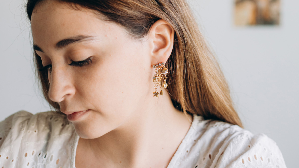 Schéma Boucles d'oreilles pendantes charms en acier inoxydable