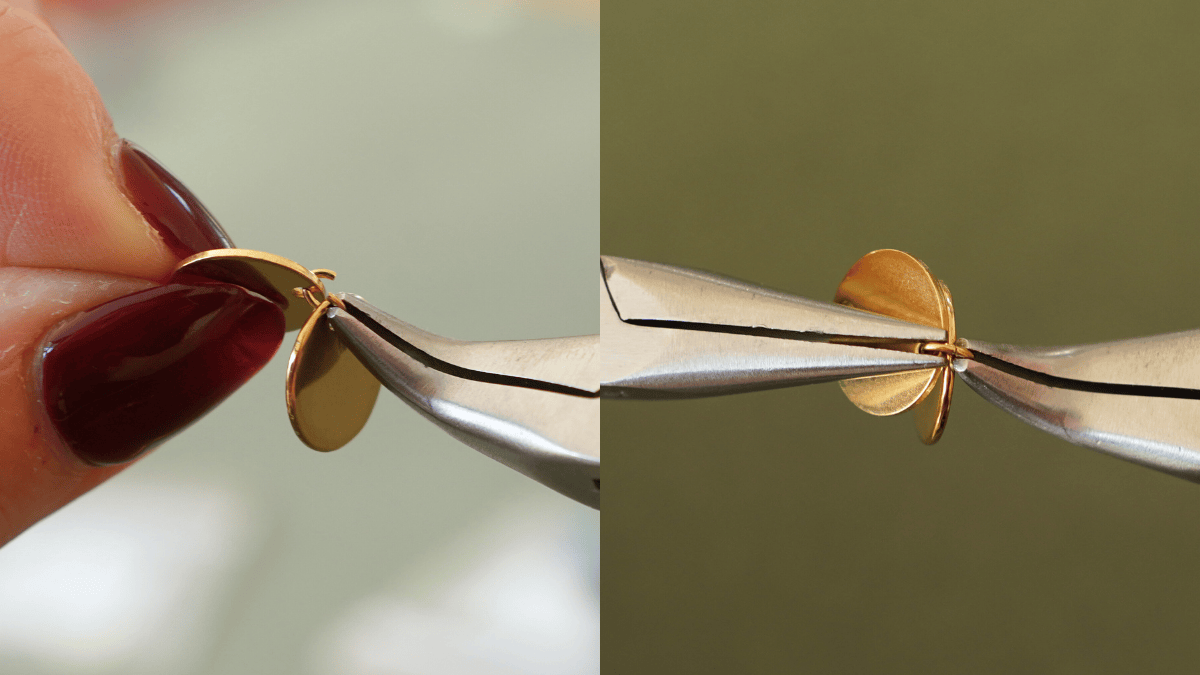 Boucles d'oreilles pendantes pierres gemmes : Etape 2