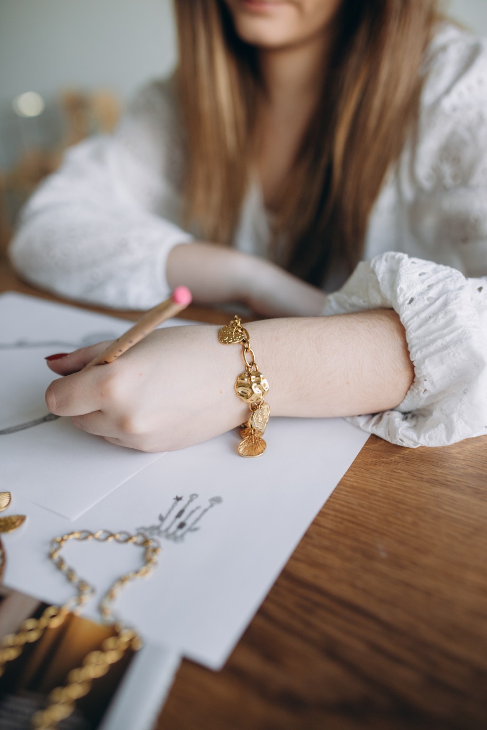 Schéma Bracelet charms dorés