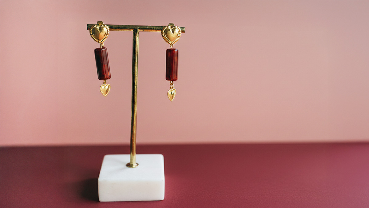 Schéma Boucles d'oreilles pendantes coeurs