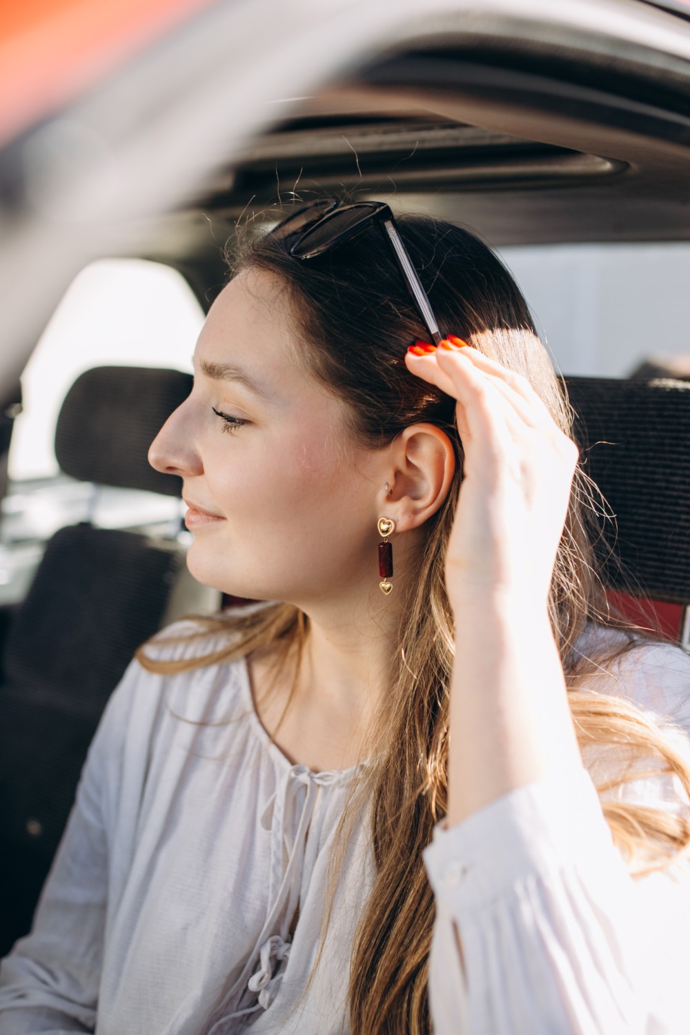 Schéma Boucles d'oreilles pendantes coeurs