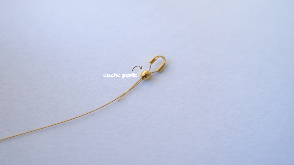 Collier perles mulitcolores et pendentif acier inox : Etape 2