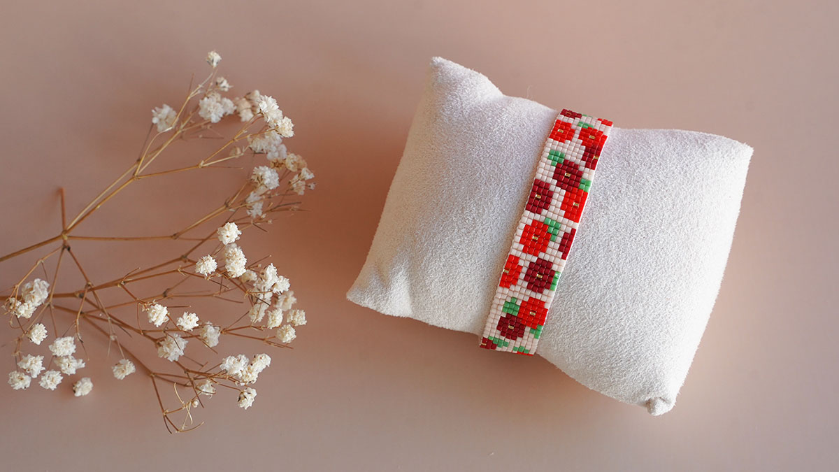 Schéma Manchette printanière au métier à tisser