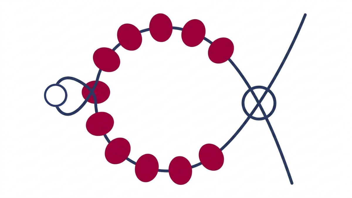 Collier tissage fleurs en perles rocailles Miyuki 6/0 : Etape 3