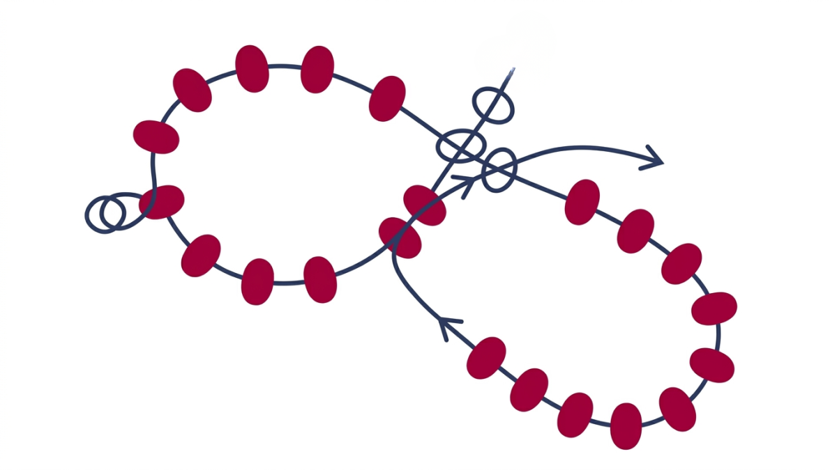 Collier tissage fleurs en perles rocailles Miyuki 6/0 : Etape 5