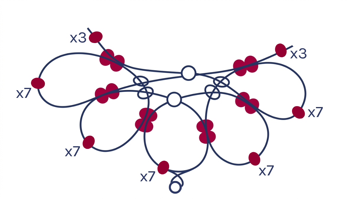 Collier tissage fleurs en perles rocailles Miyuki 6/0 : Etape 8