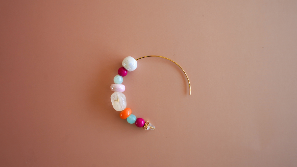 Boucles d'oreilles avec mix de perles colorées : Etape 5 Boucles d'oreilles avec mix de perles colorées : Etape 5