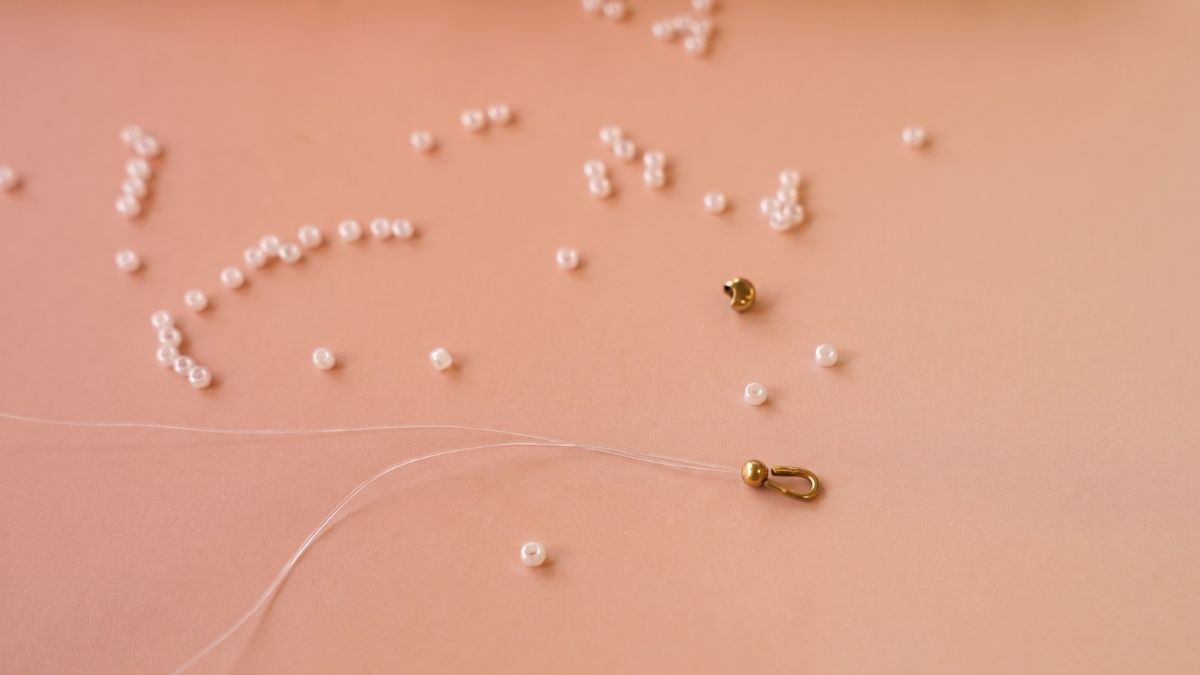 Collier sautoir en perles Miyuki & perles d'eau douce : Etape 1