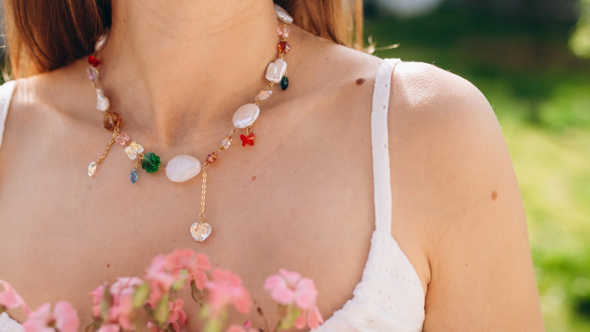 Collier cristaux PureCrystal et perles nacrées