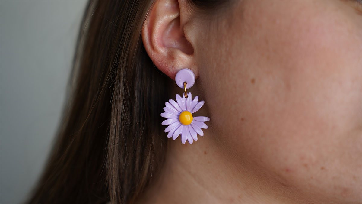 Schéma Boucles d'oreilles fleurs en polymère