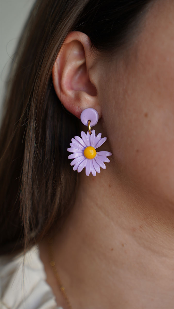 Schéma Boucles d'oreilles fleurs en polymère