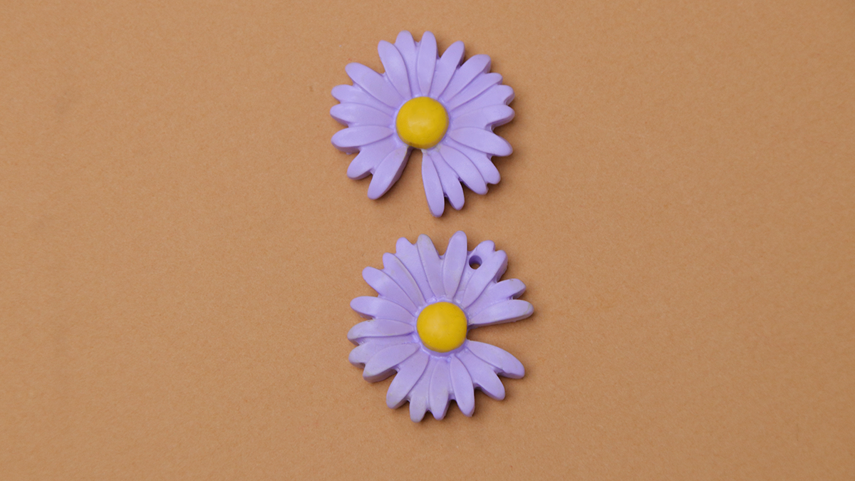 Boucles d'oreilles fleurs en polymère : Etape 5