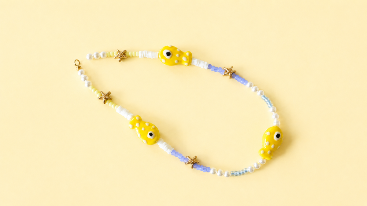 Porte clés poisson en perles de rocailles : Etape 7