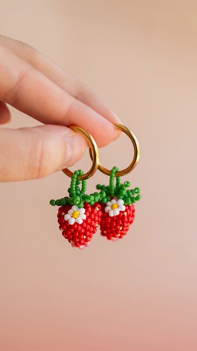 Tissage fraises 3D en peyote circulaire