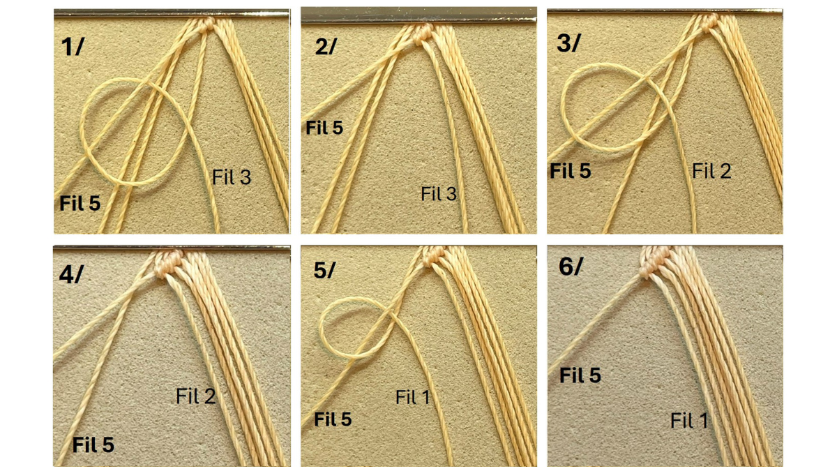 Bracelet en micro-macramé et breloques : Etape 3